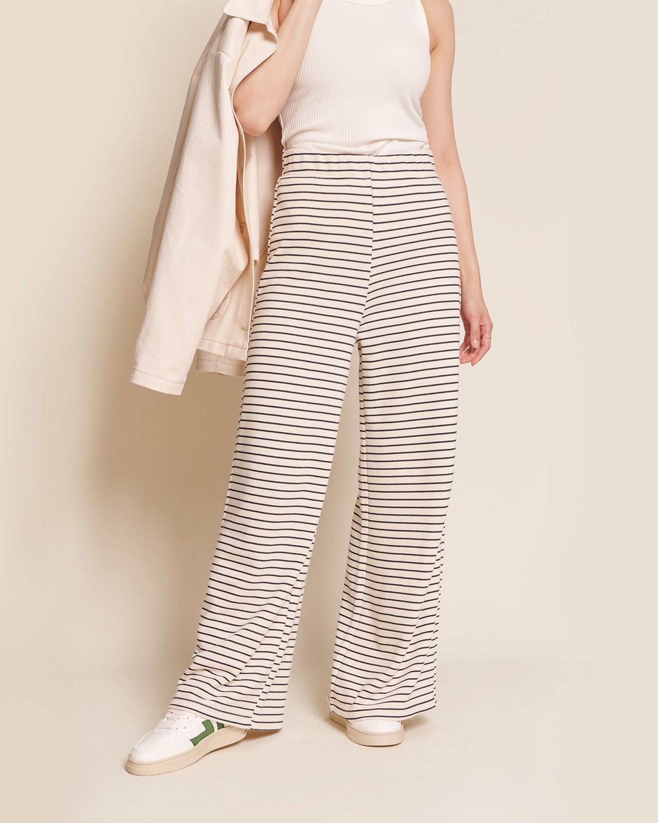 Pantalones de algodón orgánico Pauline – rayas