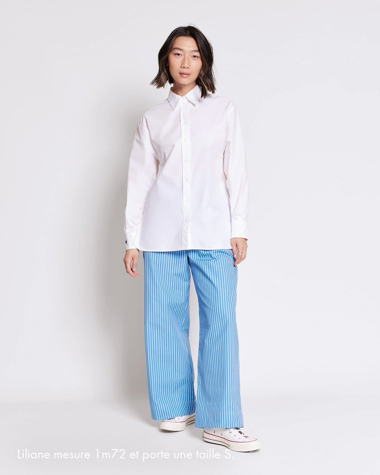 Pantalones de algodón orgánico Pacific – rayas azules