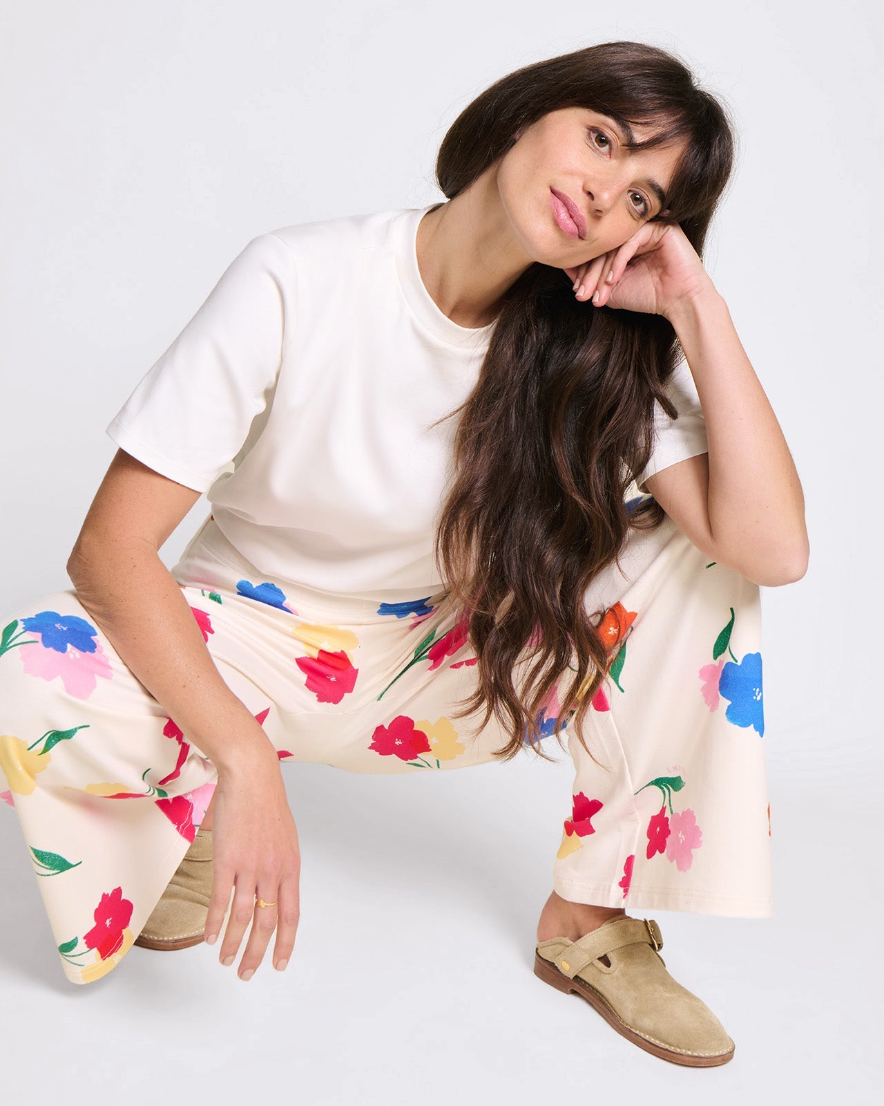 Pantalones de algodón orgánico – ramo de anémonas