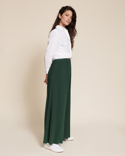 Pantalones plisados Paulina – verde noche