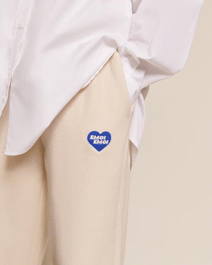 Pantalones de algodón orgánico acanalados Phoenix – tono claro