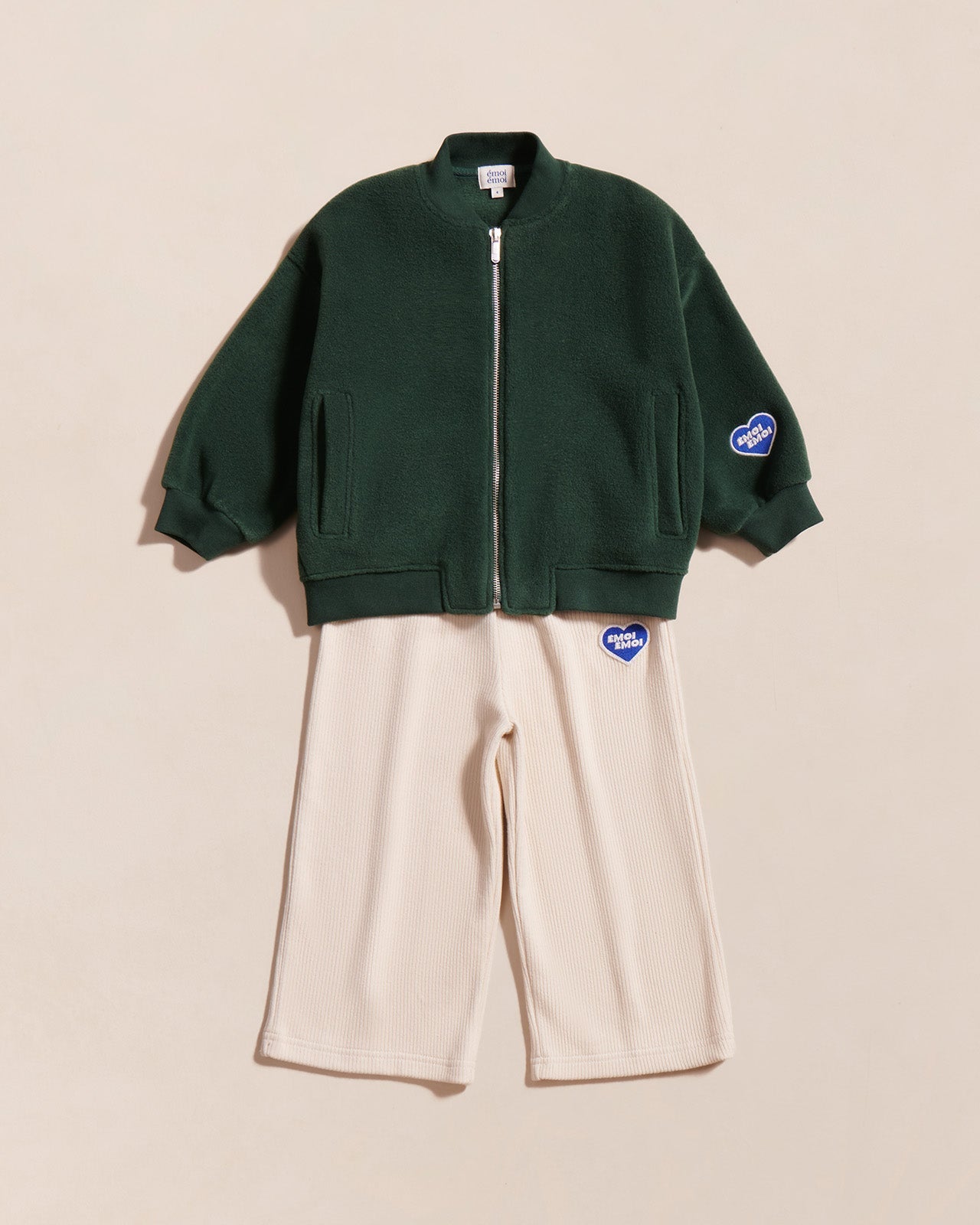 Pantalones de algodón orgánico acanalados Palou – tono claro