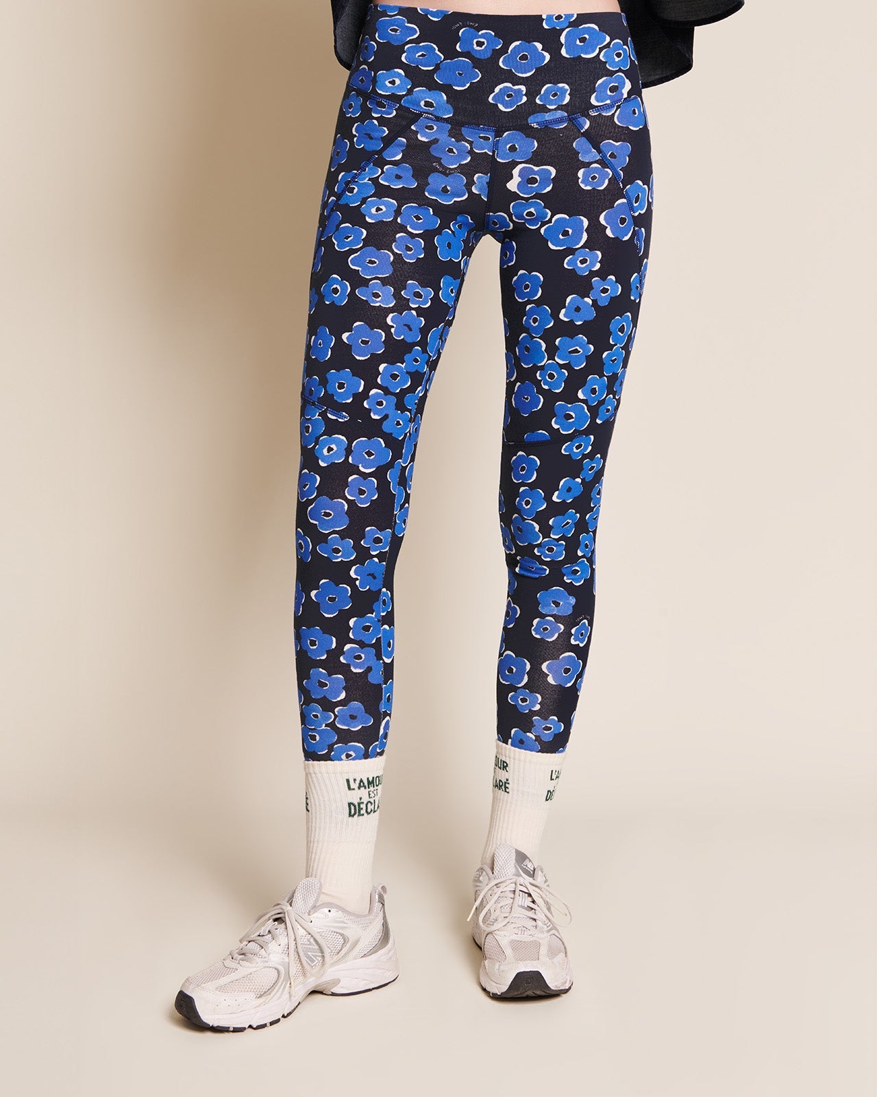 Leggings de algodón orgánico Loulou – floral azul