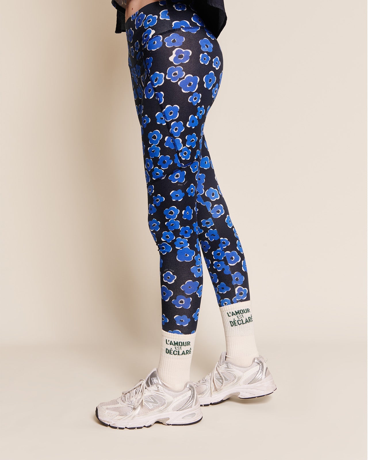 Leggings de algodón orgánico Loulou – floral azul