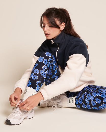 Leggings de algodón orgánico Loulou – floral azul