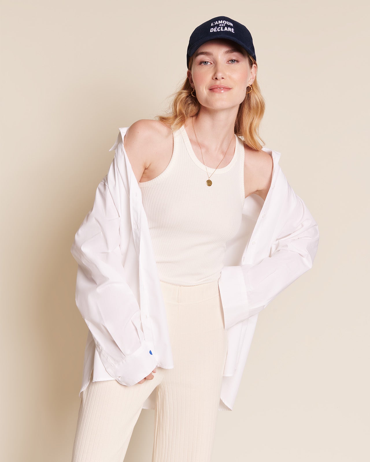 Pantalones de algodón orgánico – crema