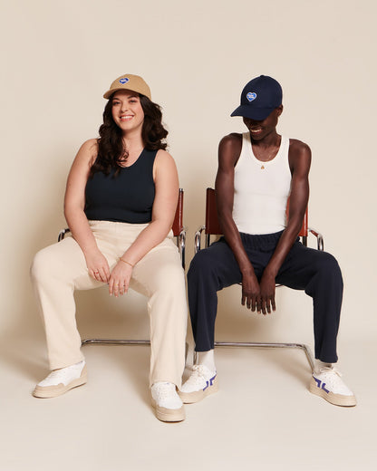 Pantalones de algodón orgánico acanalados Phoenix – tono claro