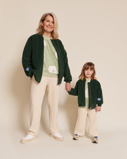 Pantalones de algodón orgánico acanalados Palou – tono claro