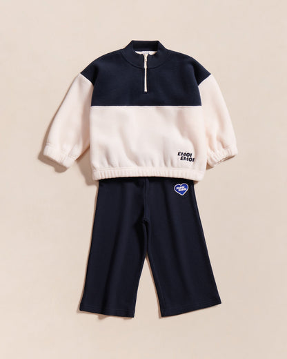 Pantalones de algodón orgánico acanalados Palou – azul medianoche