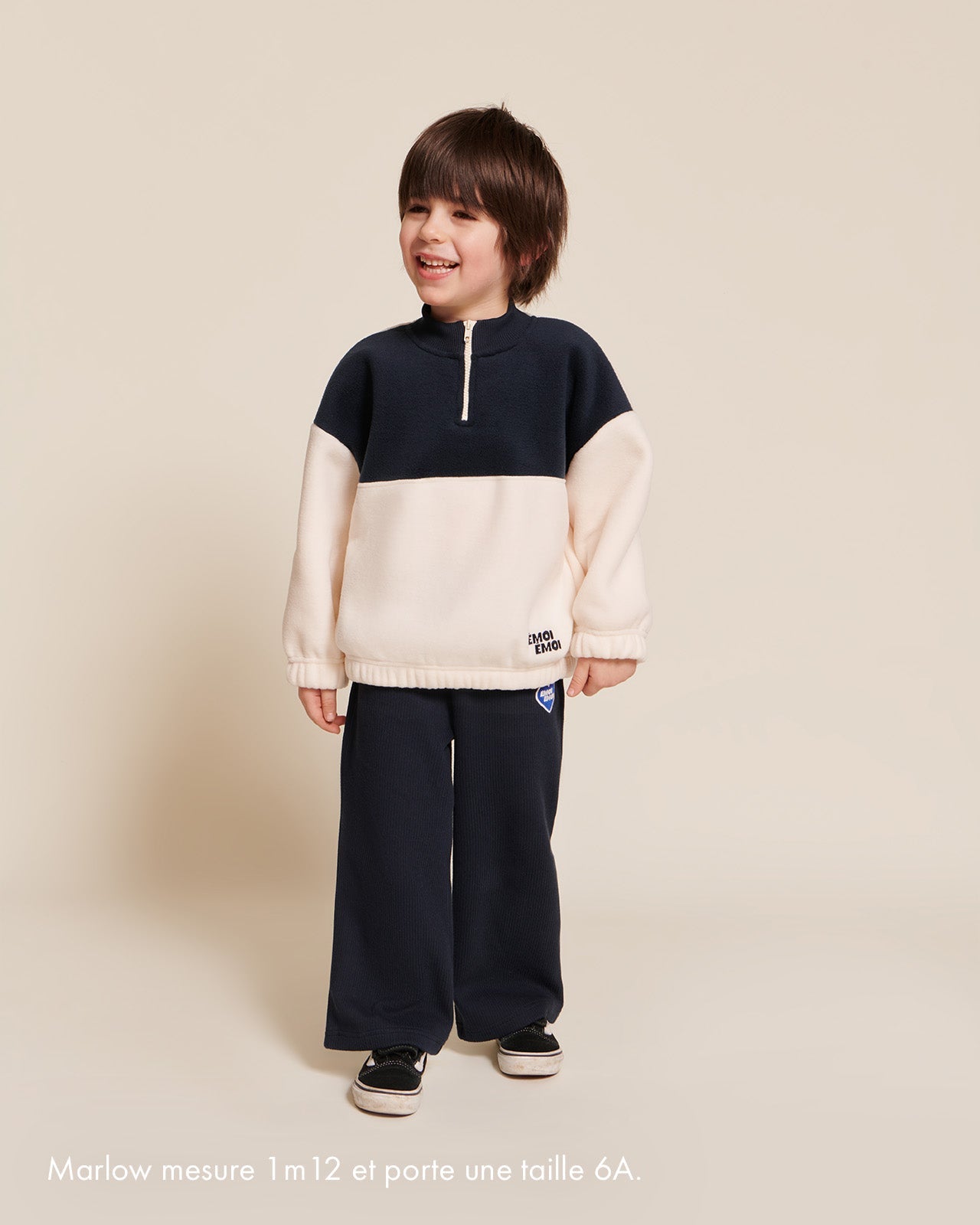 Pantalones de algodón orgánico acanalados Palou – azul medianoche
