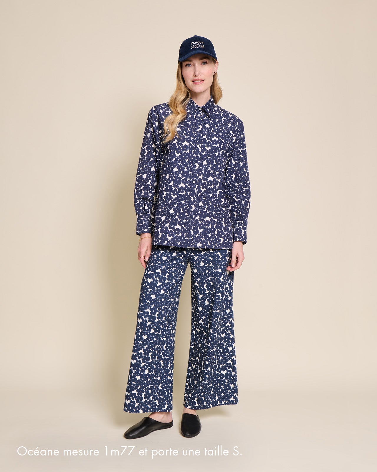 Pantalones de algodón orgánico – anémonas azules