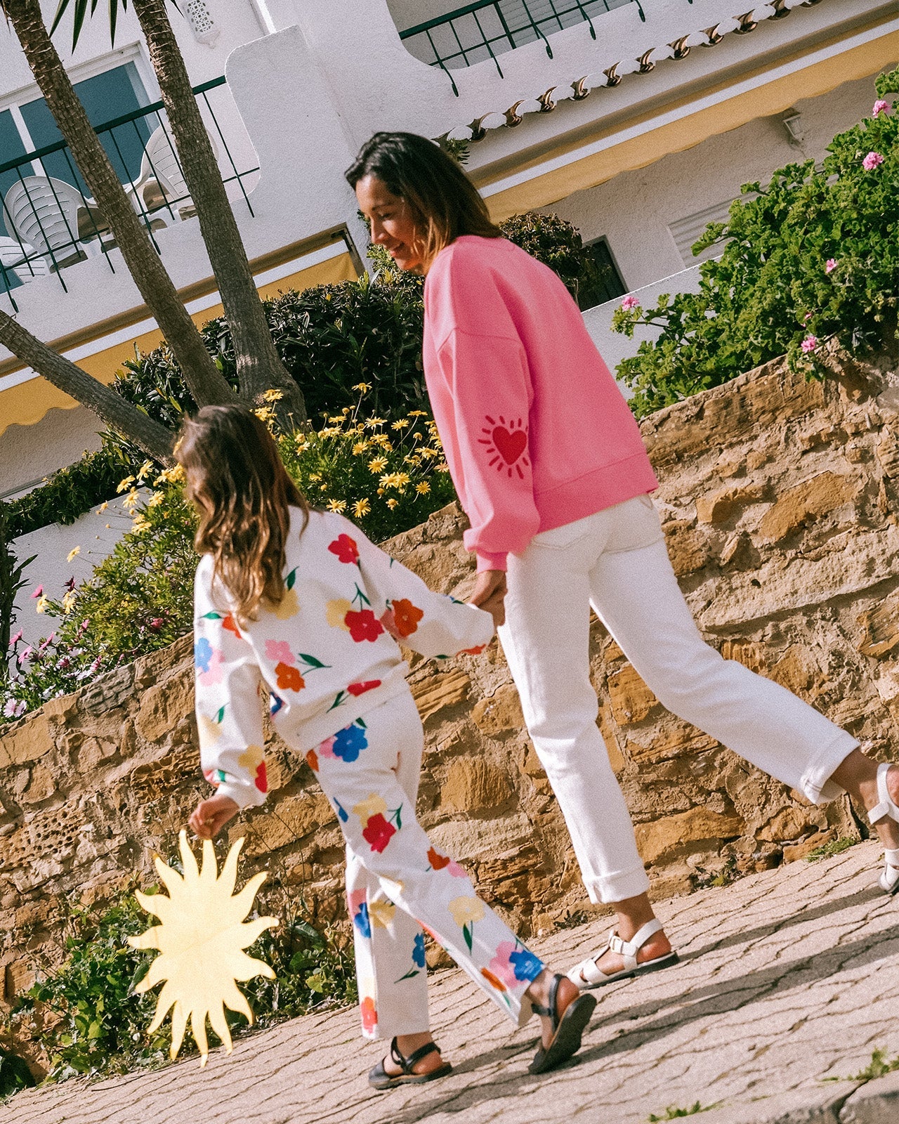 Pantalones de algodón orgánico Palou – ramo de anémonas