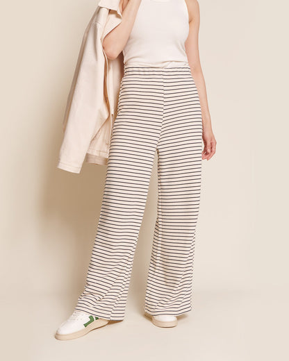 Pantalones de algodón orgánico Pauline – rayas