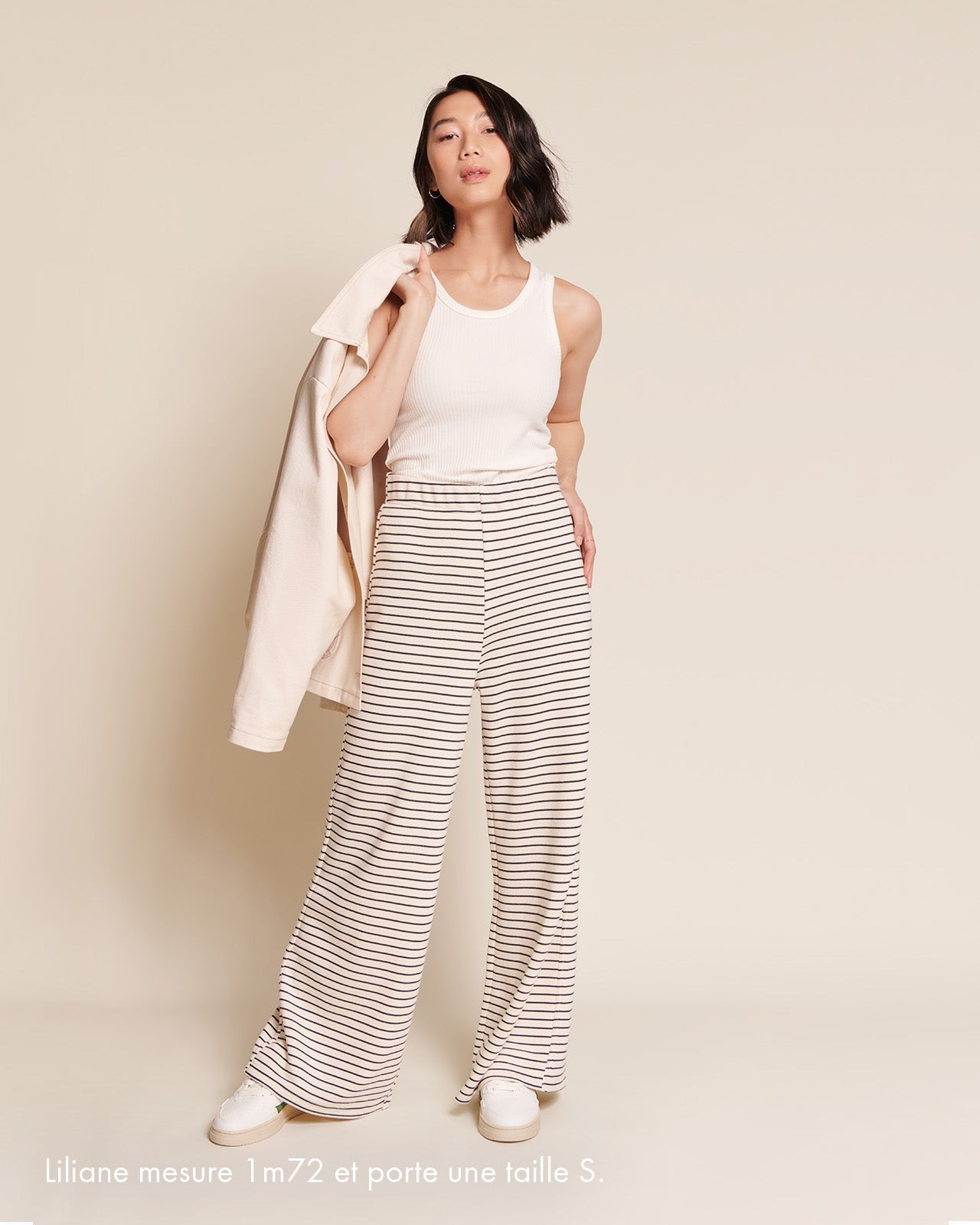 Pantalones de algodón orgánico Pauline – rayas