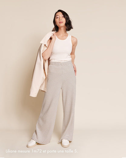 Pantalones de algodón orgánico Pauline – rayas