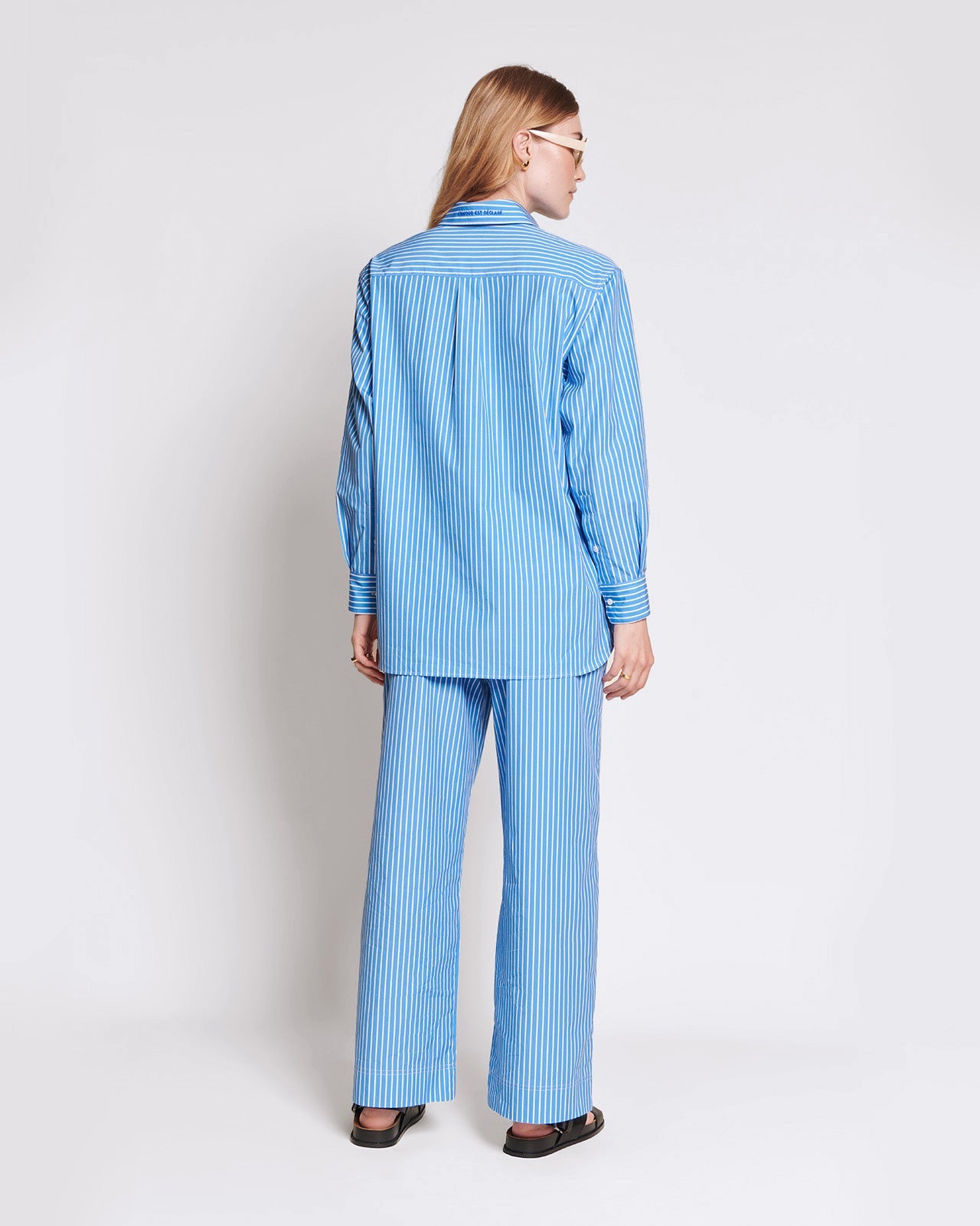 Pantalones de algodón orgánico Pacific – rayas azules