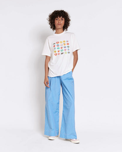 Pantalones de algodón orgánico Pacific – rayas azules