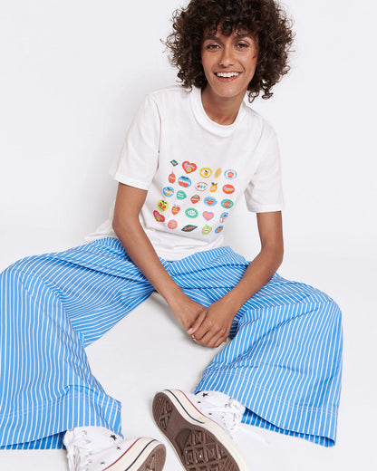 Pantalones de algodón orgánico Pacific – rayas azules