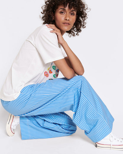 Pantalones de algodón orgánico Pacific – rayas azules