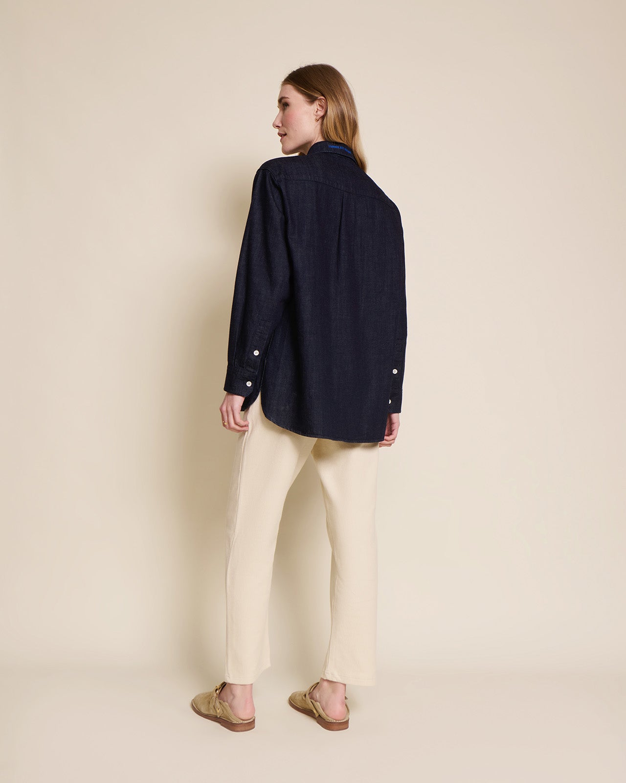 Pantalones de algodón orgánico acanalados Phoenix – tono claro