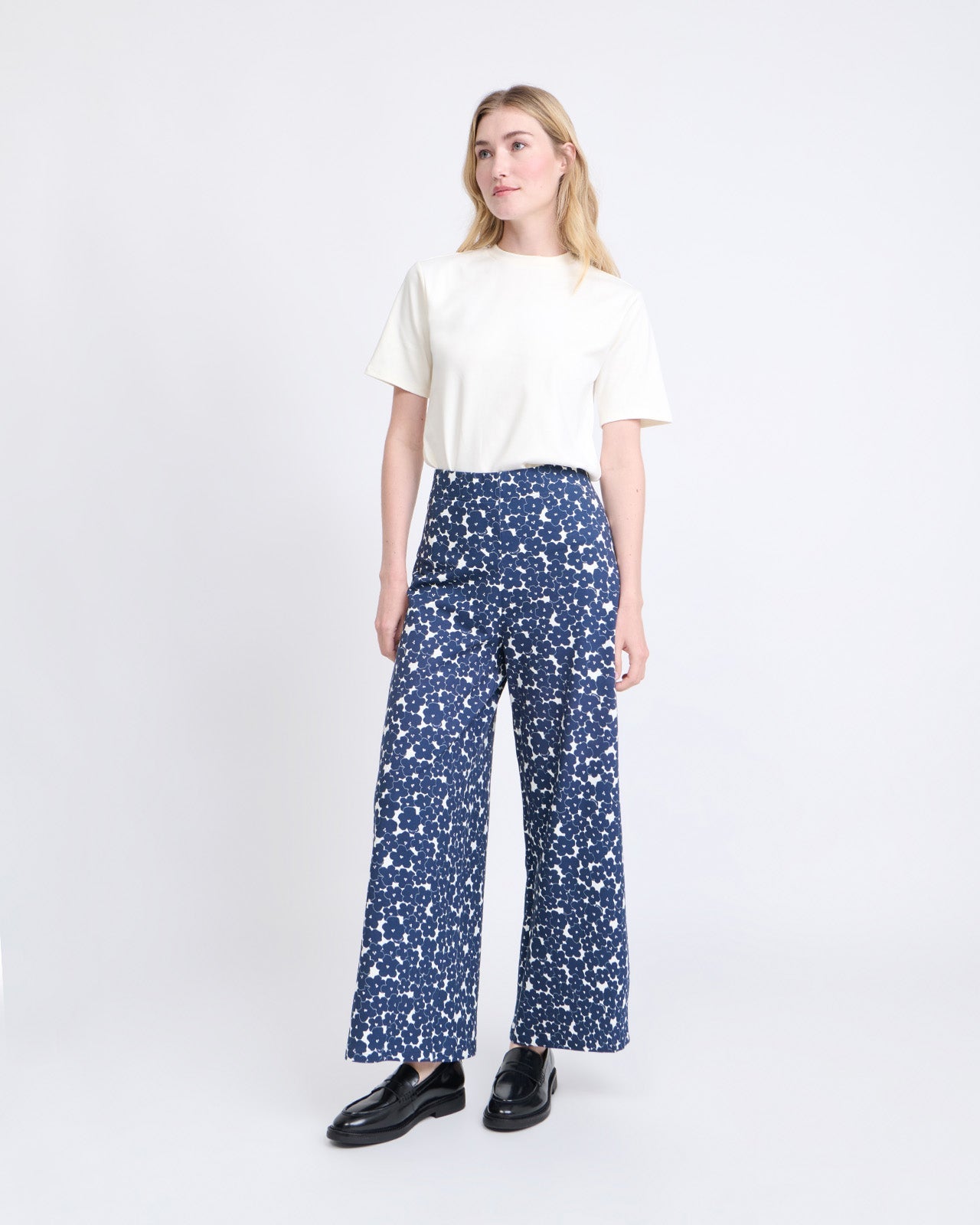 Pantalones de algodón orgánico – anémonas azules