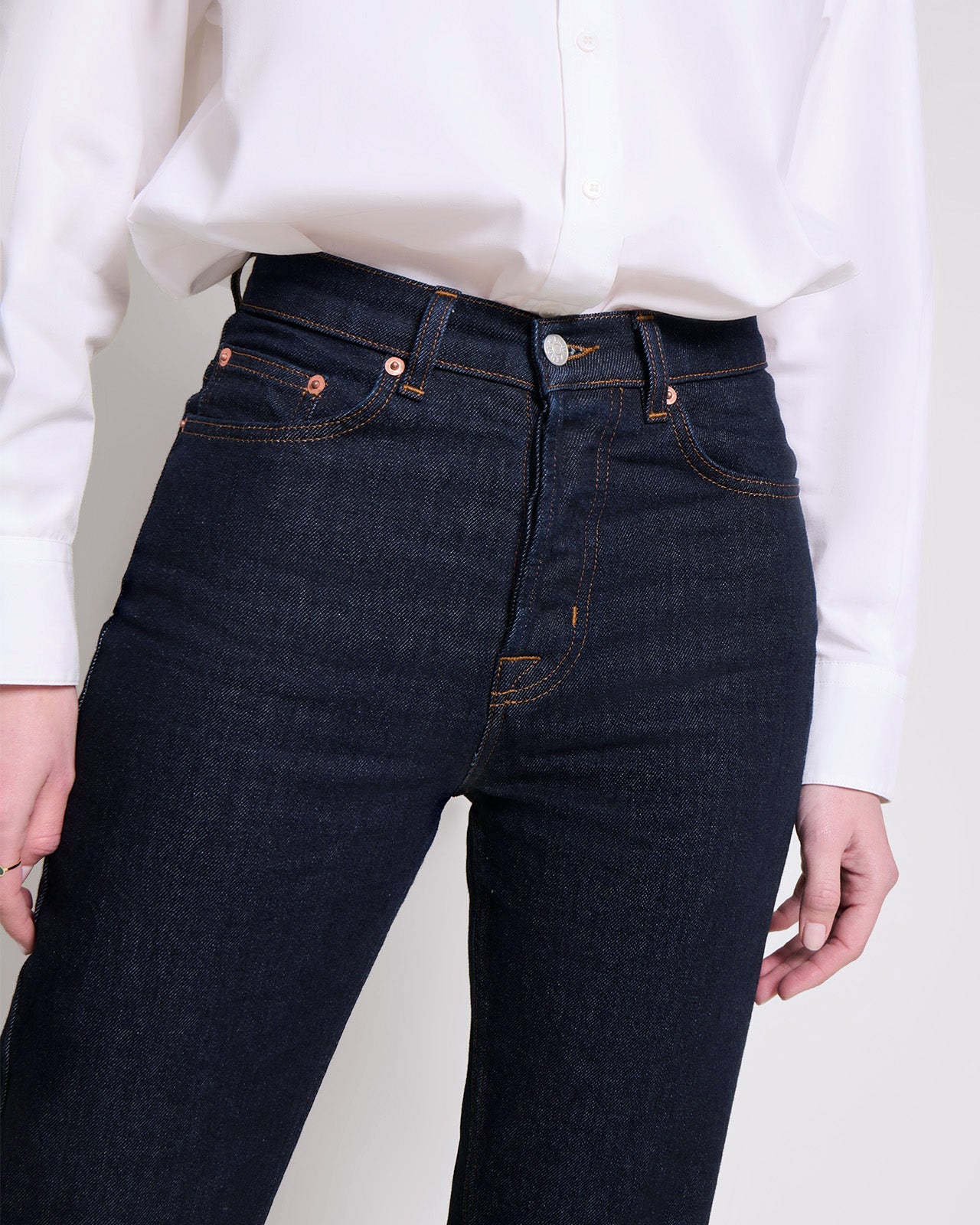 Jeans rectos en crudo