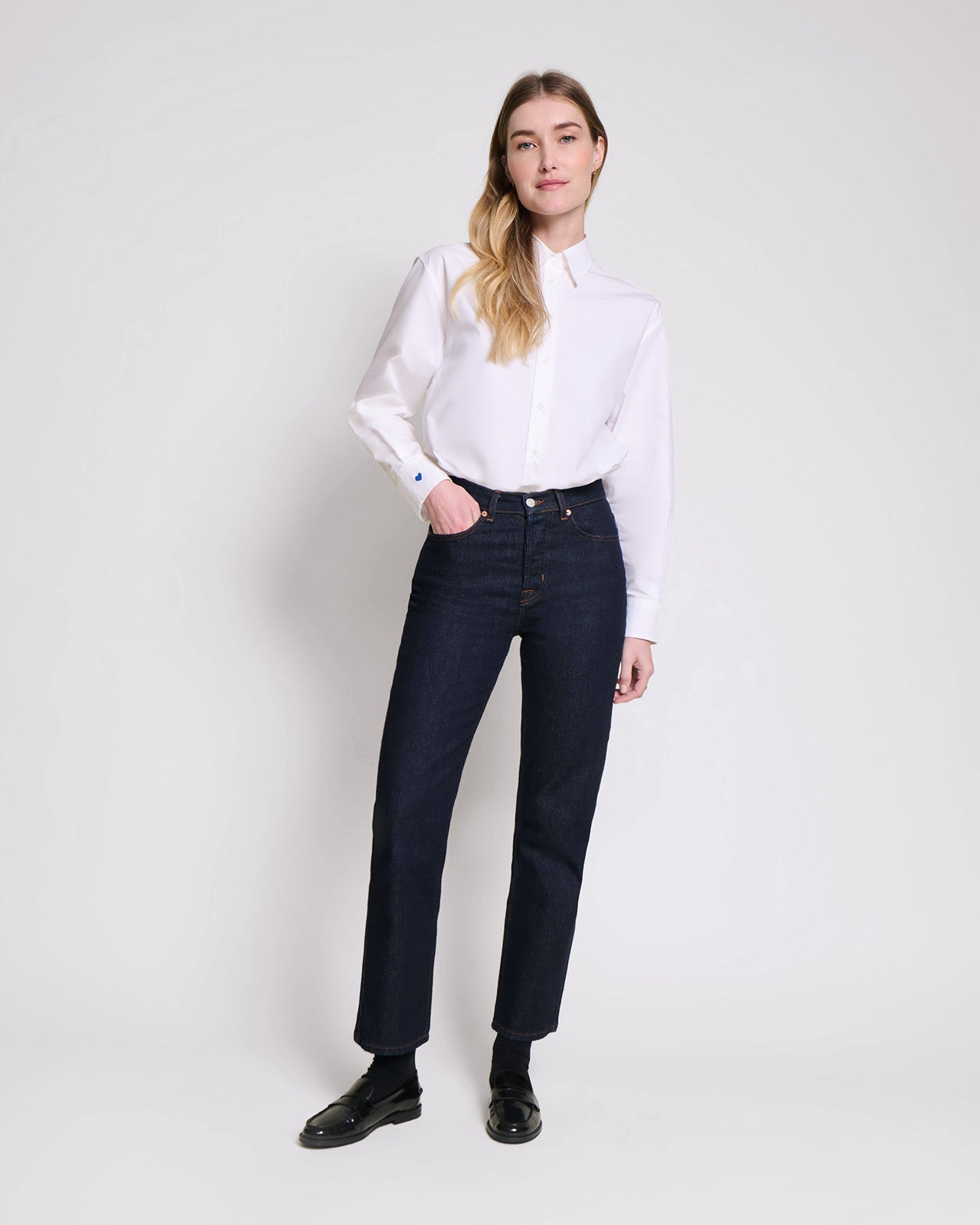 Jeans rectos en crudo