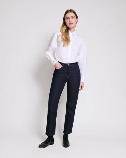 Jeans rectos en crudo