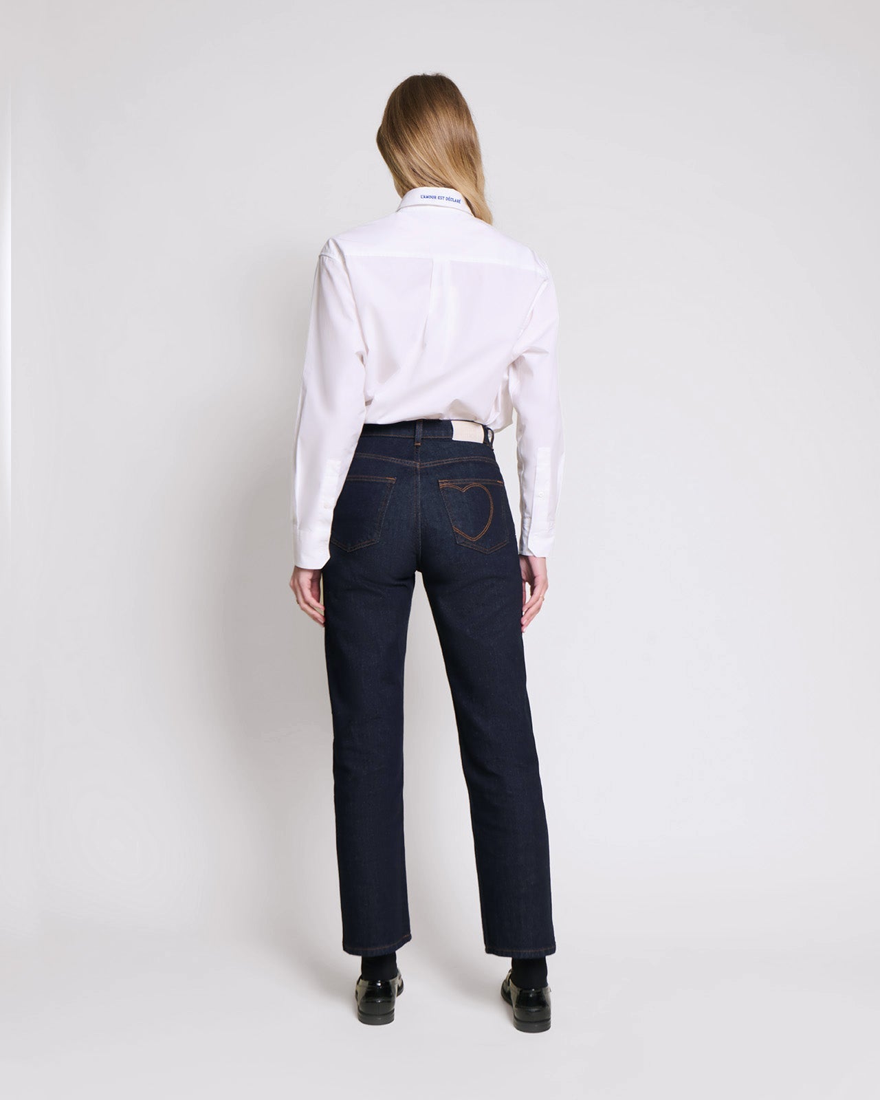 Jeans rectos en crudo