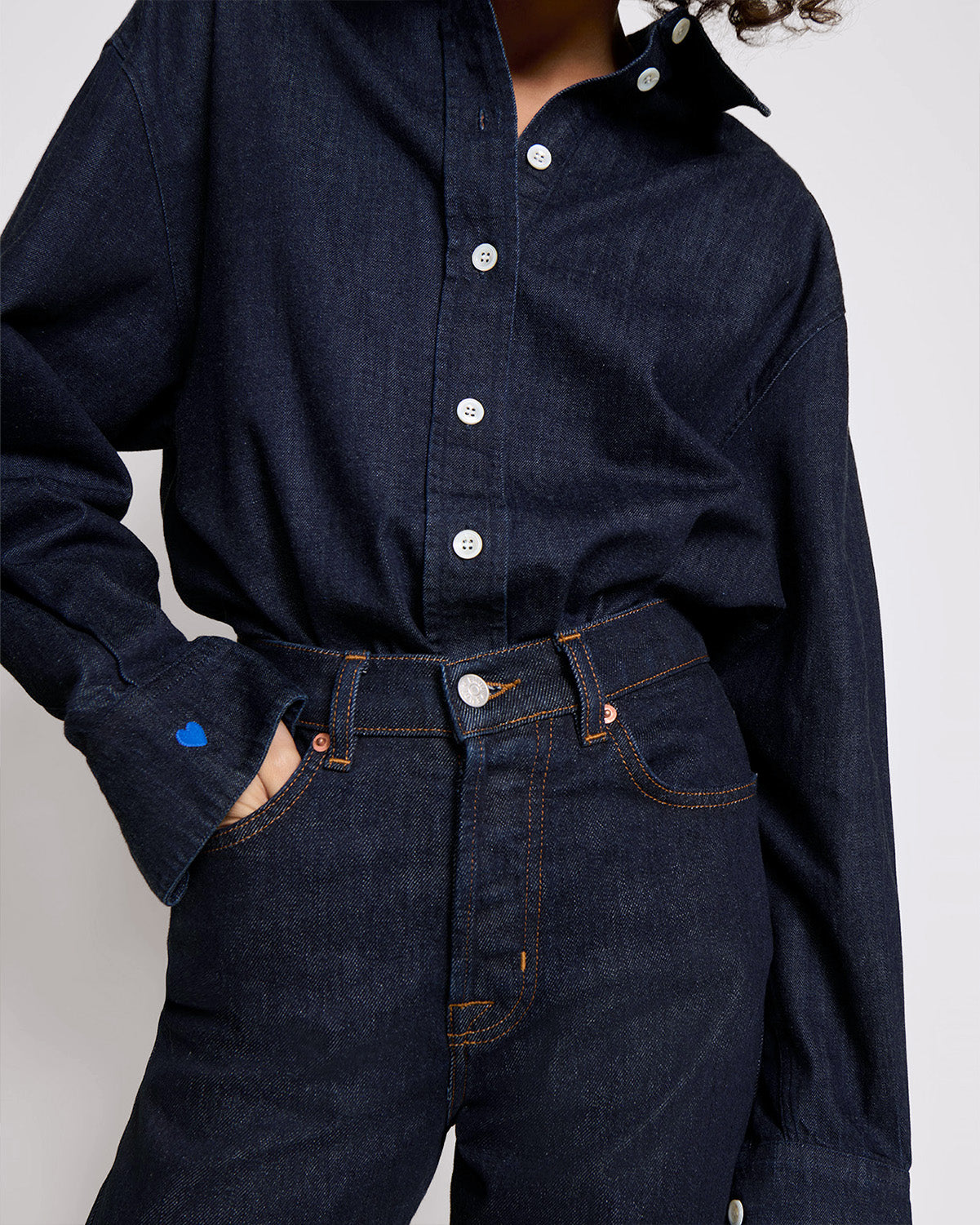Jeans rectos en crudo