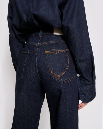 Jeans rectos en crudo