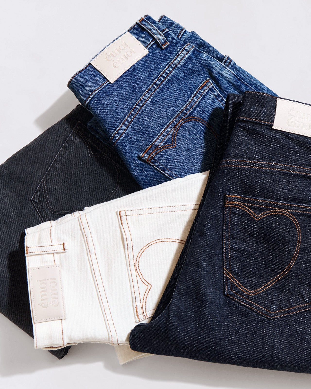 Jeans rectos en crudo
