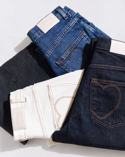Jeans rectos en crudo