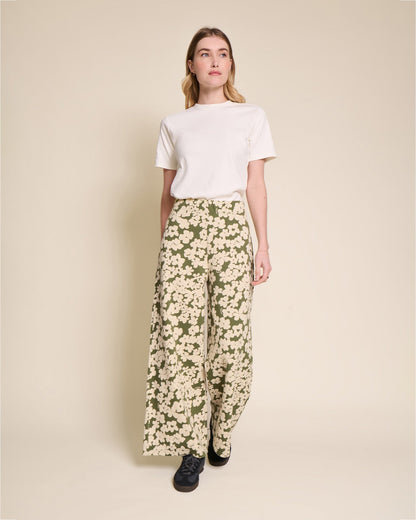 Pantalones de algodón orgánico Pauline – flores silvestres