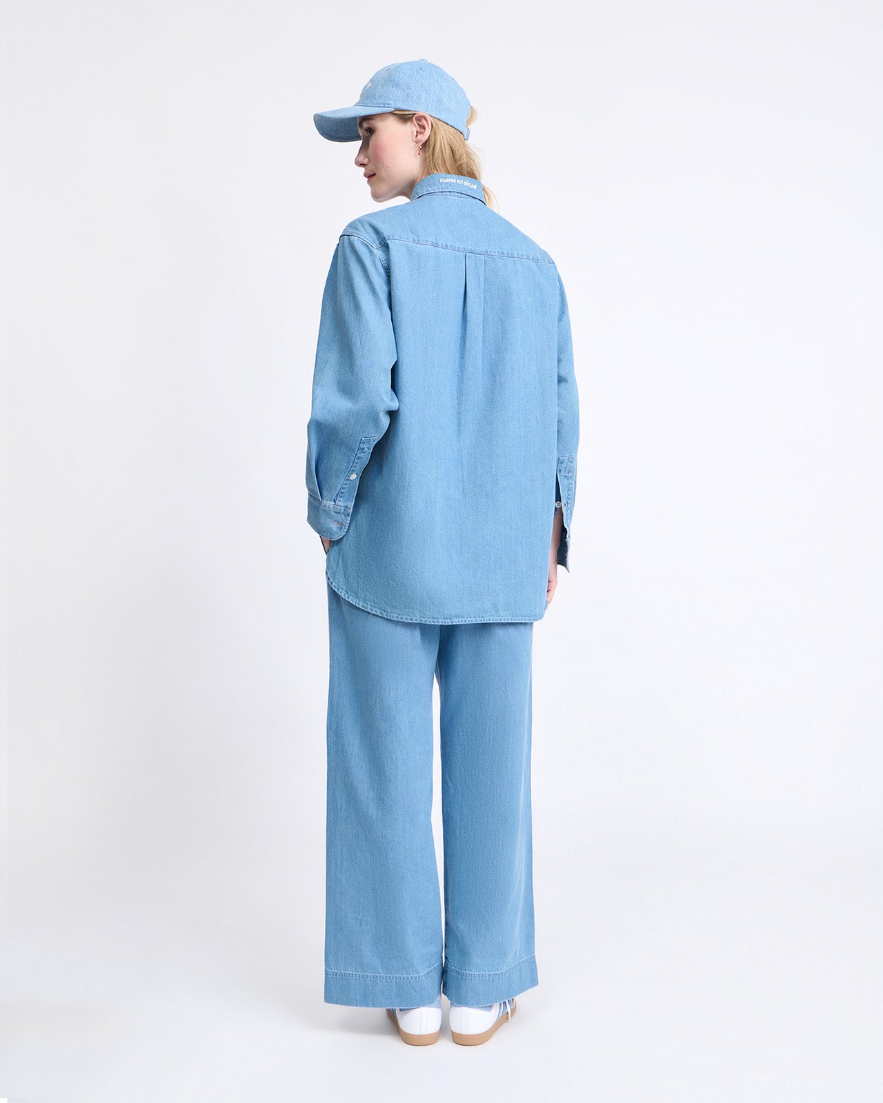 Pantalones de algodón orgánico Pacific – denim claro