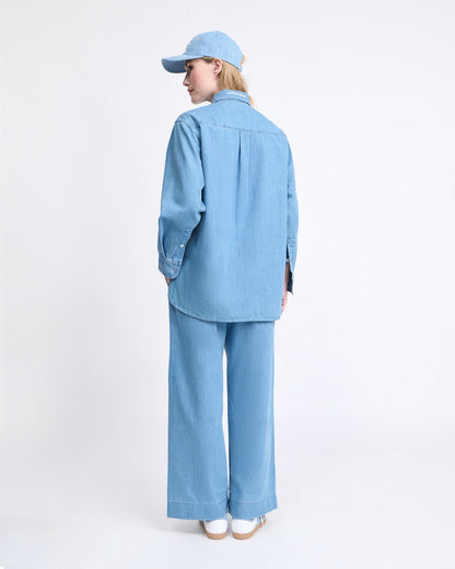 Pantalones de algodón orgánico Pacific – denim claro