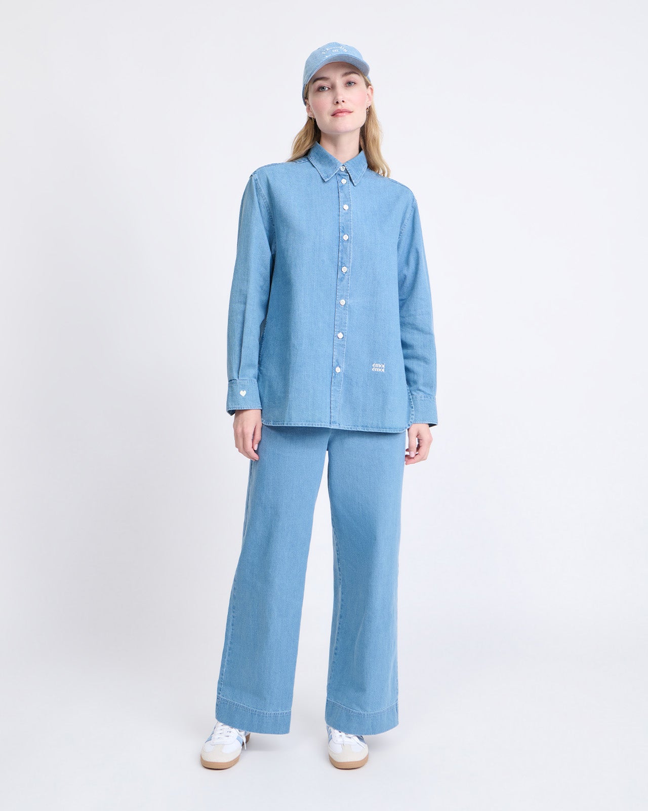 Pantalones de algodón orgánico Pacific – denim claro