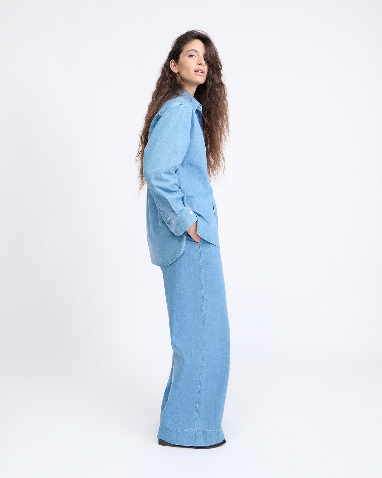 Pantalones de algodón orgánico Pacific – denim claro