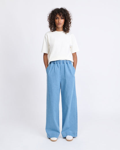 Pantalones de algodón orgánico Pacific – denim claro