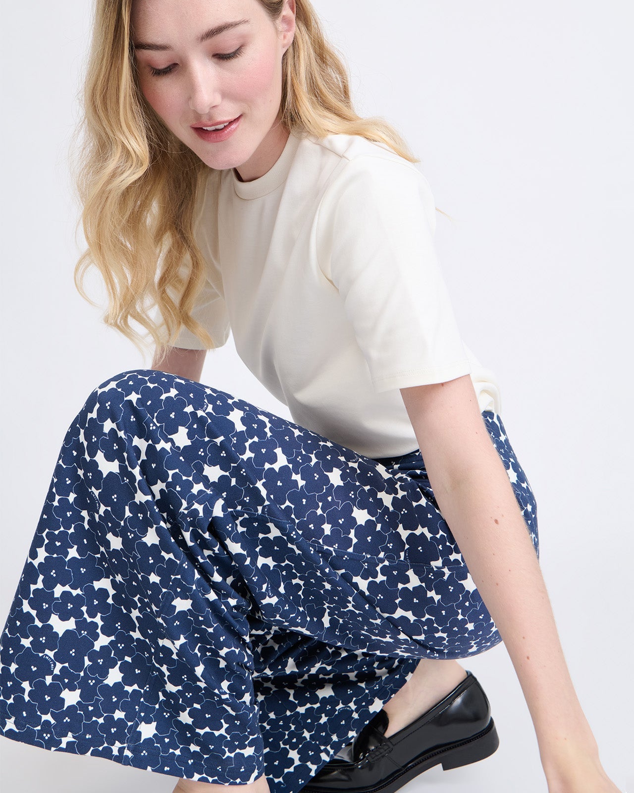 Pantalones de algodón orgánico – anémonas azules