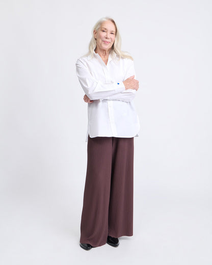 Pantalones plisados Paulina – marrón chocolate