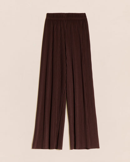 Pantalones plisados Paulina – marrón chocolate