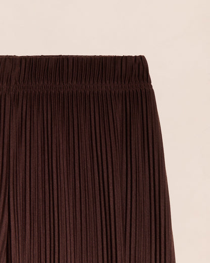 Pantalones plisados Paulina – marrón chocolate