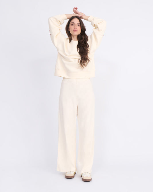 Pantalones de algodón orgánico – crema