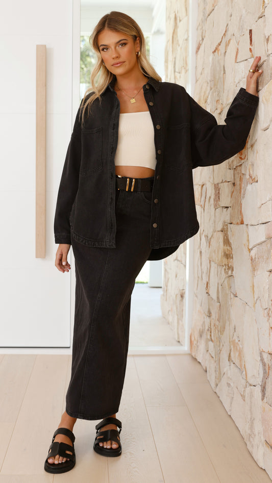 Ensley Denim Jacket - Black Denim
