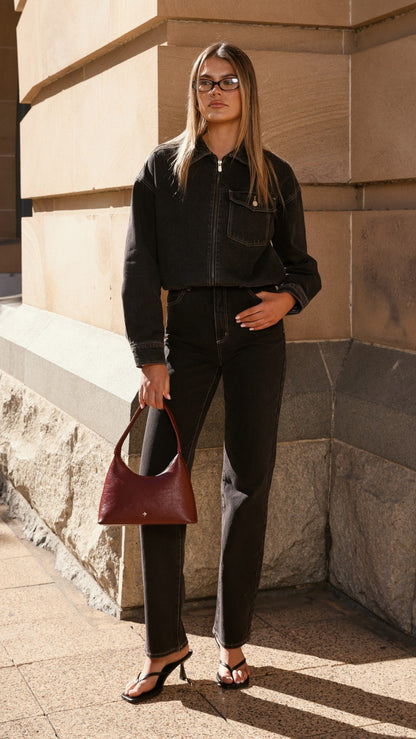 Bomber denim Cara – negro lavado