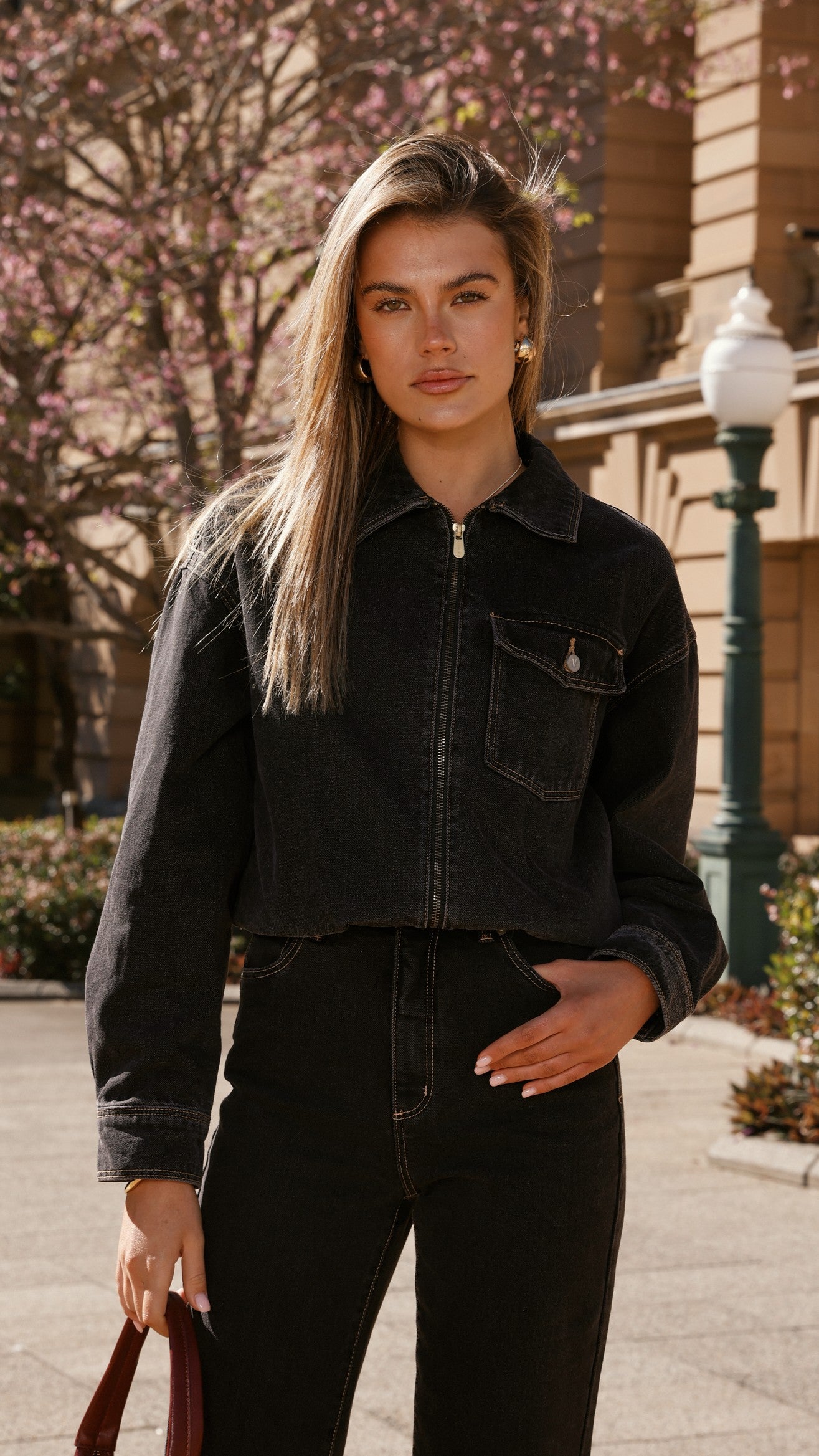 Bomber denim Cara – negro lavado