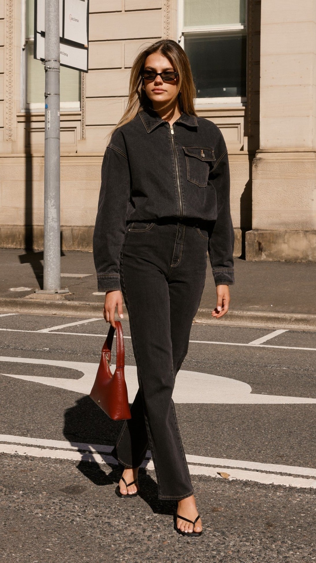 Bomber denim Cara – negro lavado