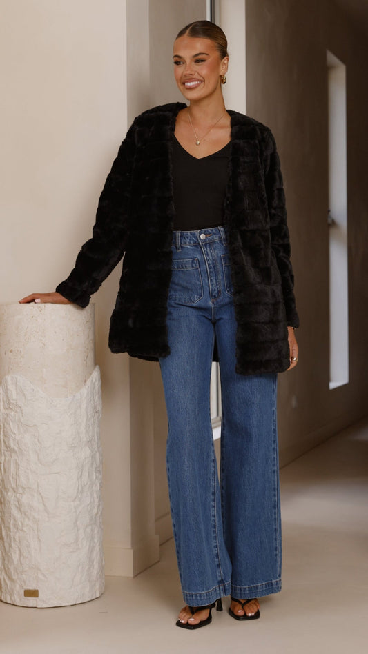 Chaqueta larga Tully – negro