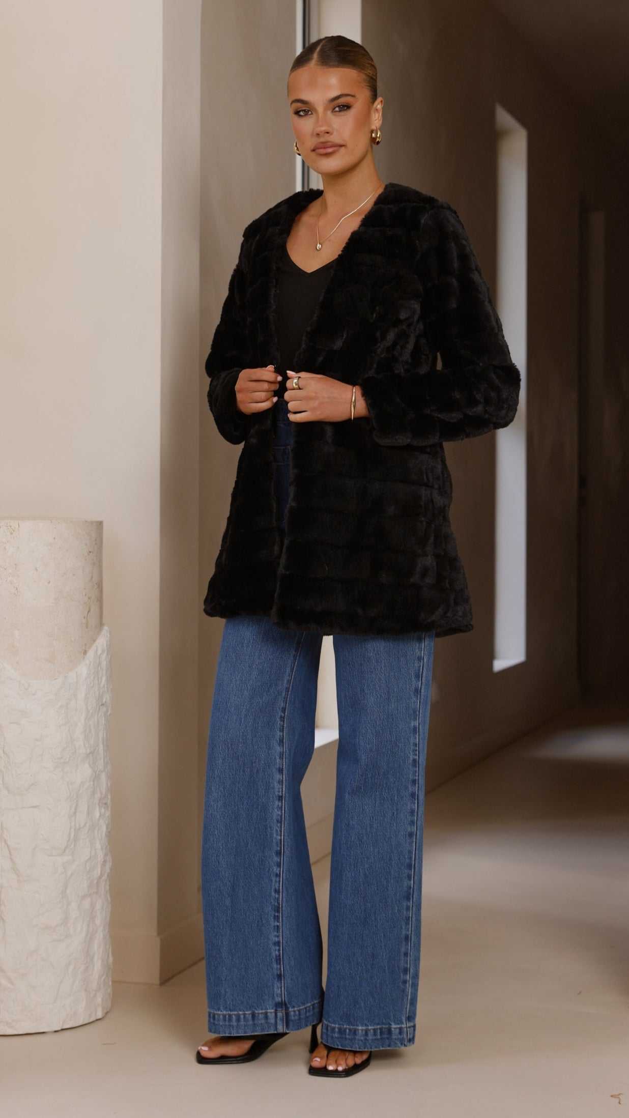 Chaqueta larga Tully – negro